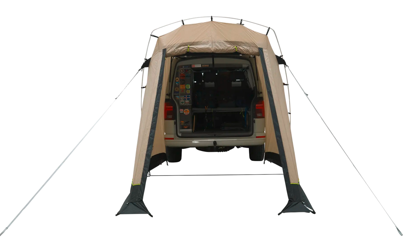 Hekktelt for campingbuss Sand Van 4,5 kg polyester nærbilde av stoff og glidelås