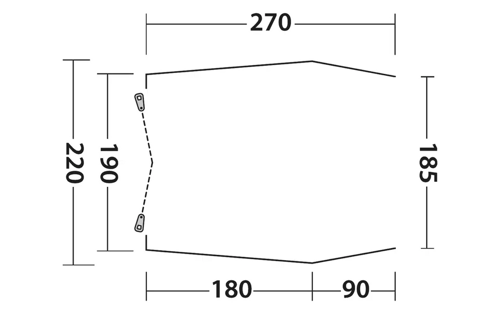 Hekktelt for campingbuss Sand Van 4,5 kg polyester aluminiumramme