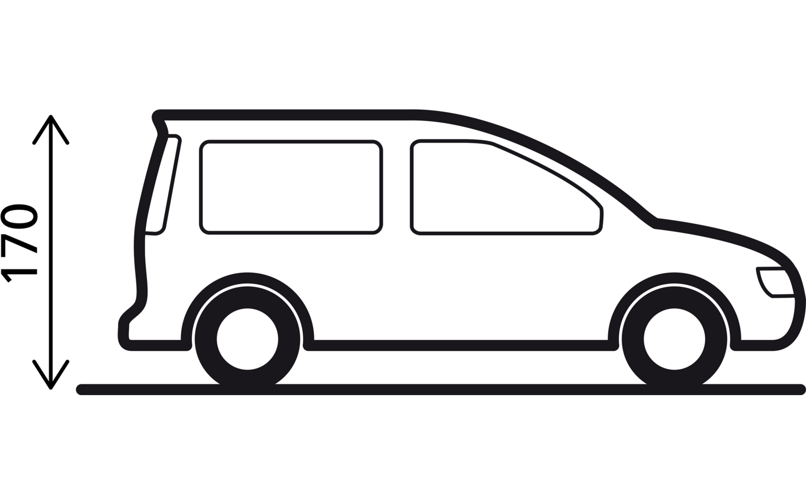 Nærbilde av stoff og glidelås på Hekktelt Pilote Caddy 5 for VW Caddy
