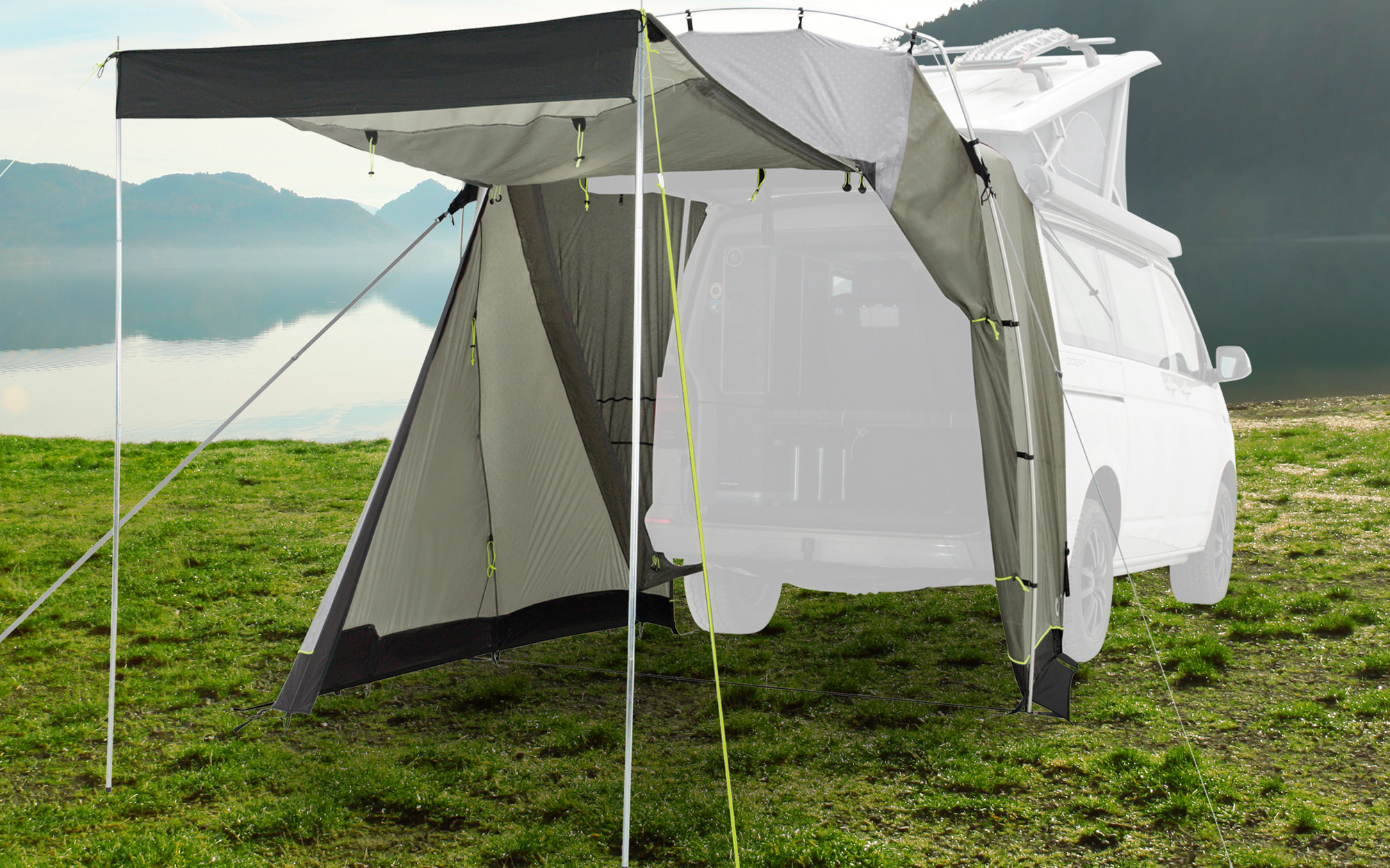 Hekktelt Sandcrest L for campingbuss front