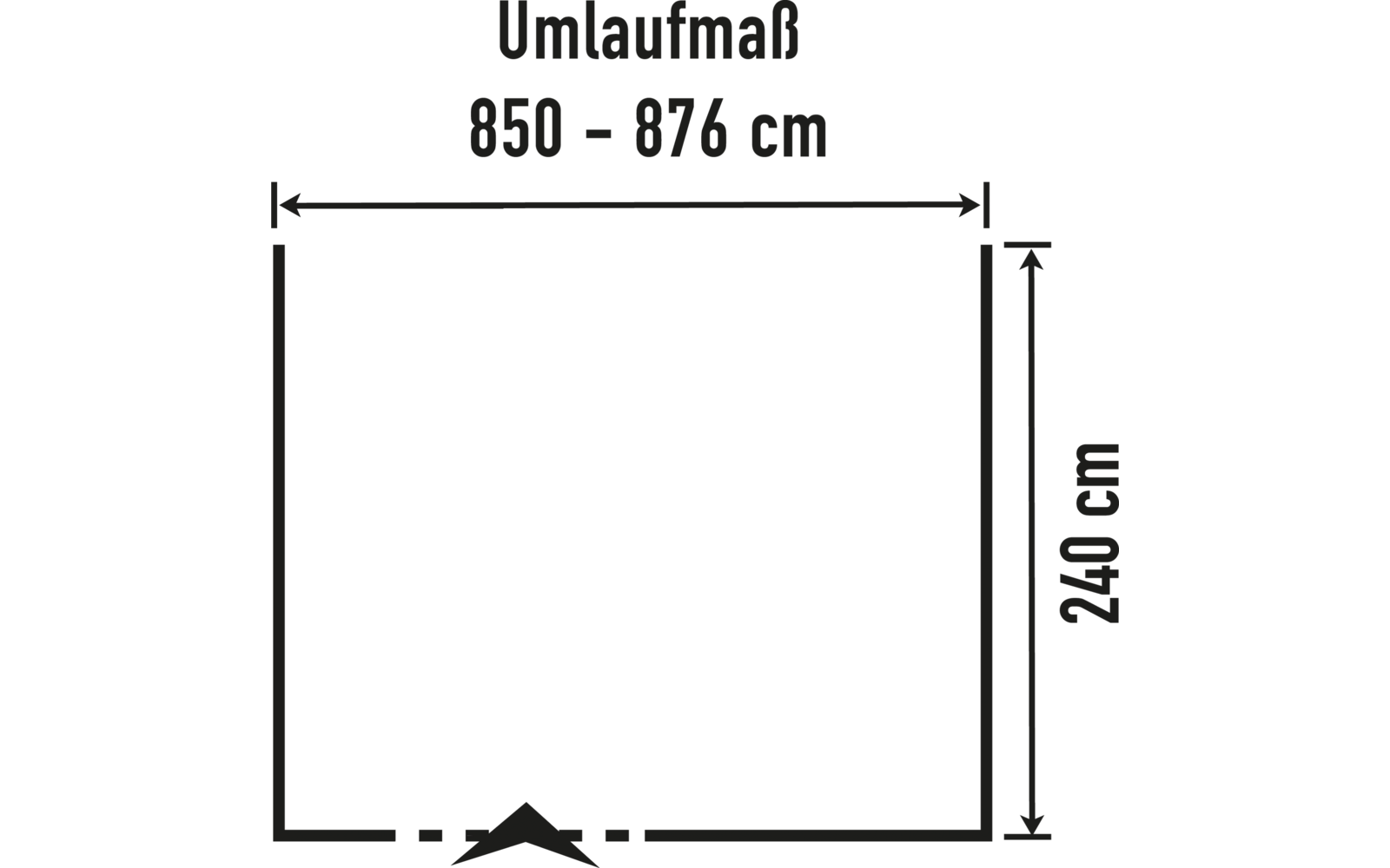Helårsfortelt Palazzo 850-876 cm detalj av stålramme