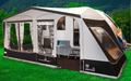 Helårsfortelt Pioneer All Season 240 for Knaus Sport & Fun montert på campingvogn