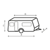 Helgarasje Caravan Cover Design 12M 450x240x220 cm nærbilde av stropper