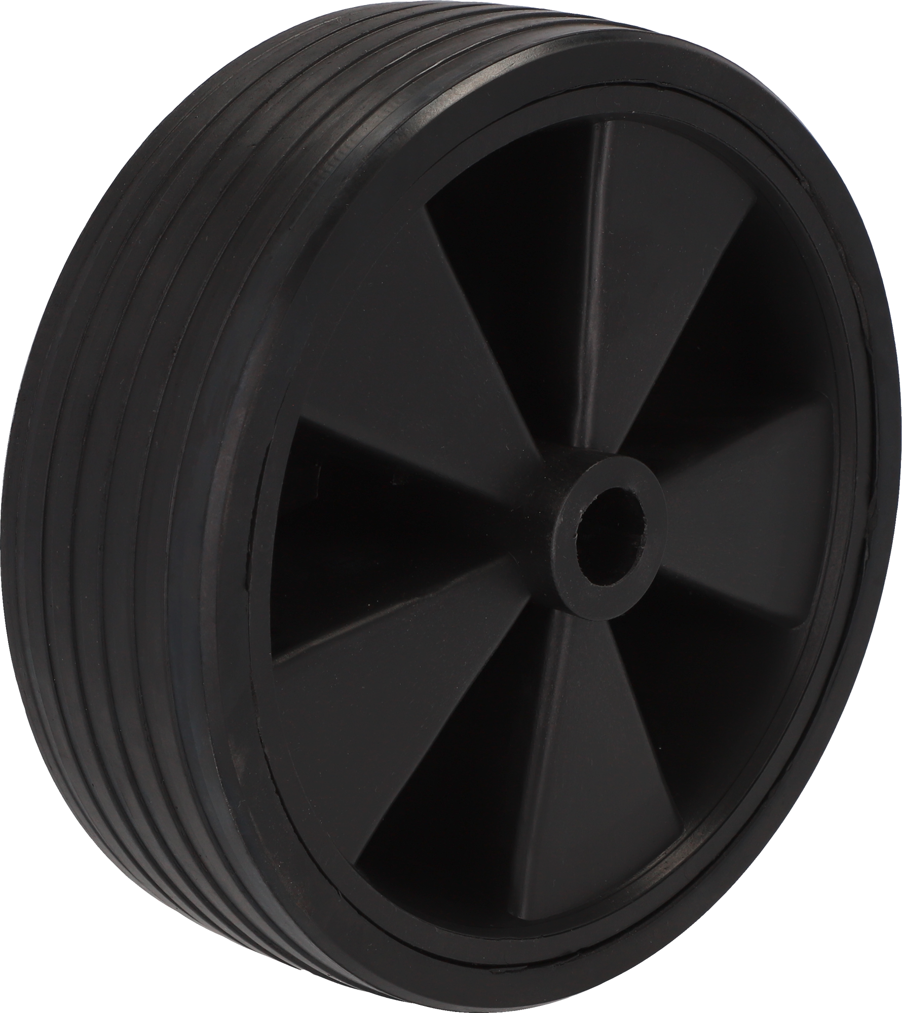 Helgummihjul med plastfelg 225 x 65 mm for nesehjul moog TRAILERPARTS forfra