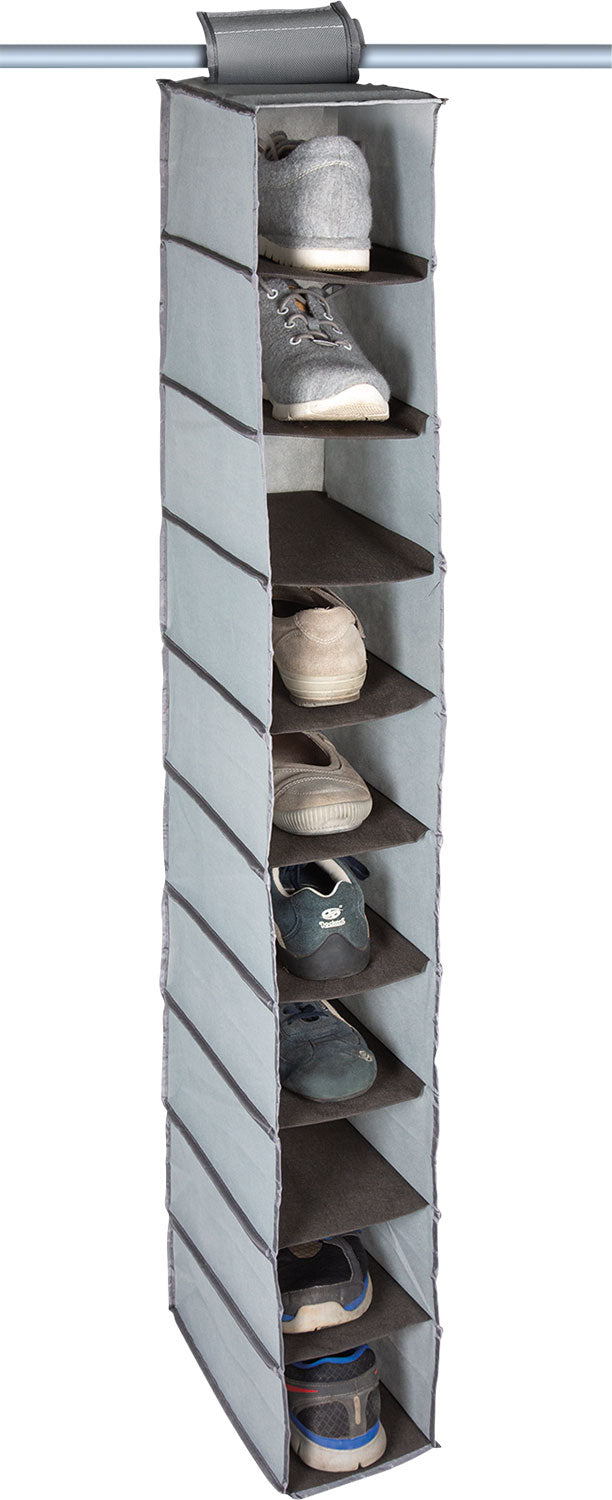 Hengehylle med 10 oppbevaringsfag 32x17x120 cm Hindermann front