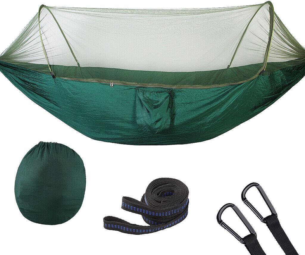 Hengekøye med pop-up myggnett 260x140cm 150kg fra front