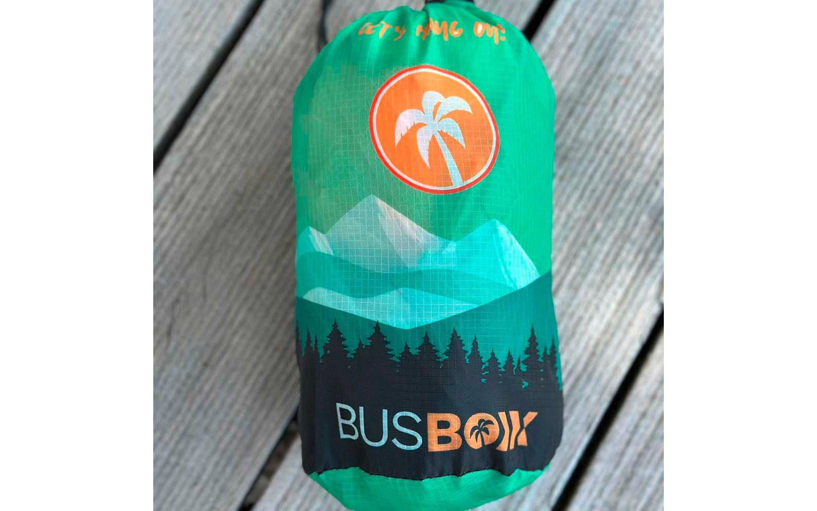 Hengekøye 270x140 cm nylon ripstop - BusBoxx detalj av karabiner