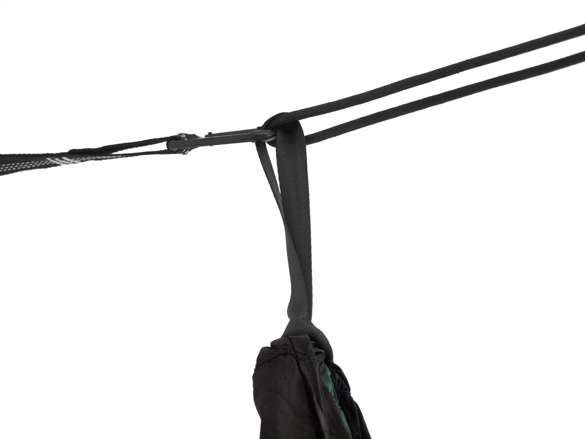 Hengekøye Swing Sit Relax 260x140cm nylon i bruk som sitteplass