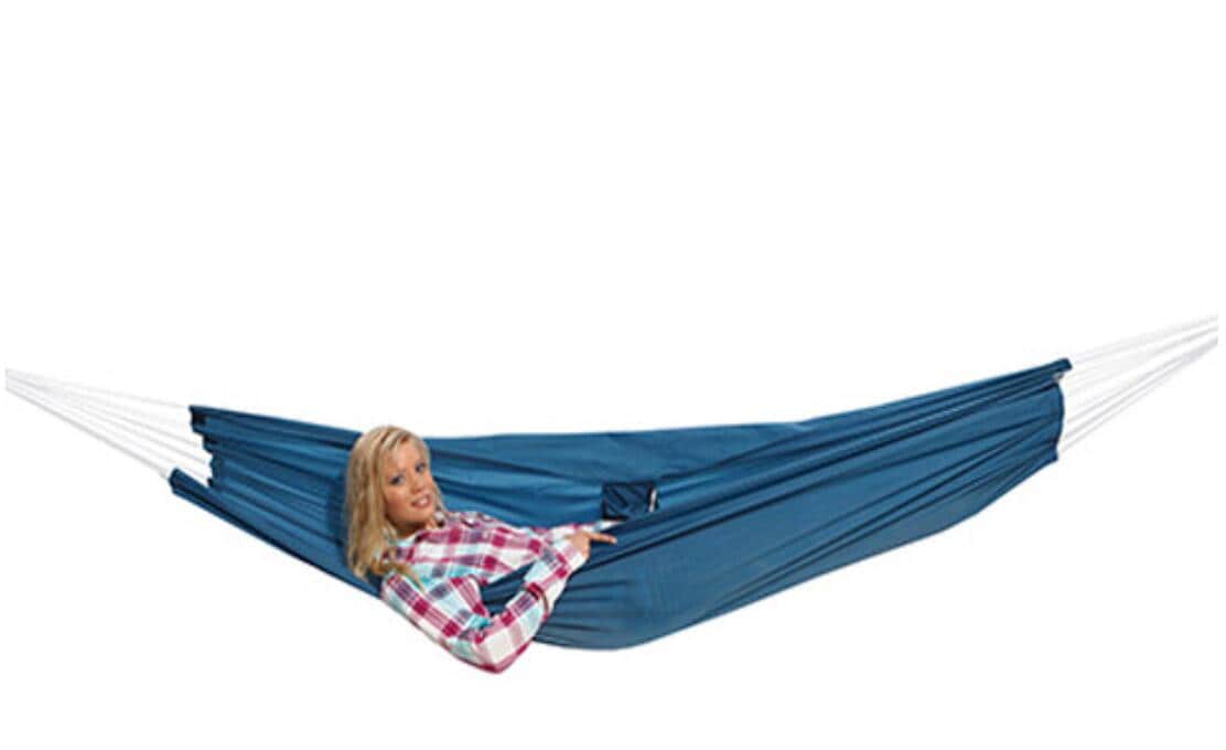 Hengekøye Traveller blå 220x140cm 350g maks 110kg forfra