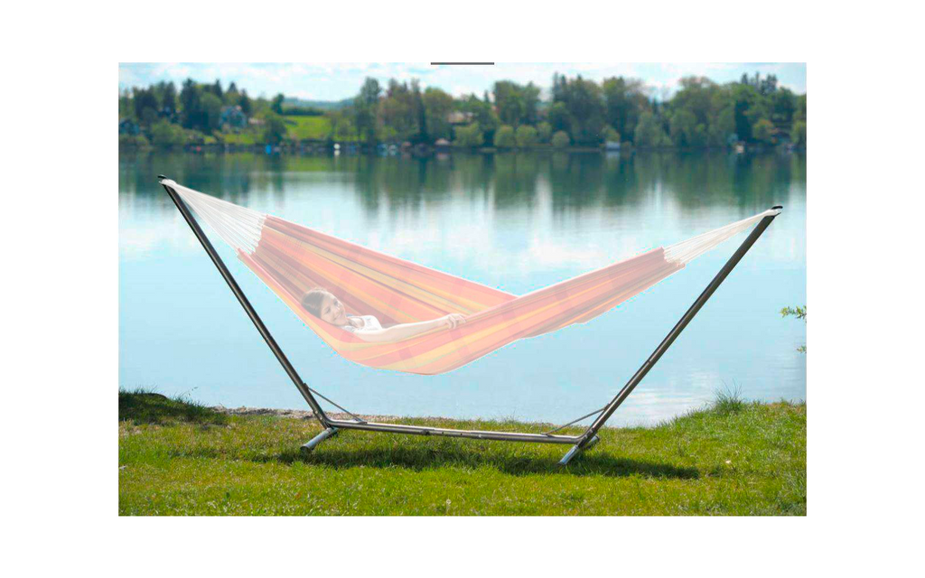 Detalj av pulverlakkert stål på Hengekøyestativ Sumo Grande 380x132 cm
