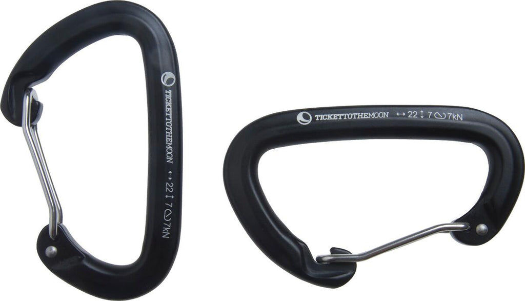 Hengekøykarabiner aluminium 22kN forfra