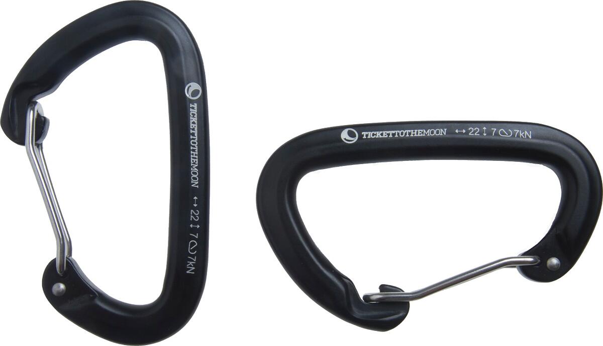 Hengekøykarabiner aluminium 22kN forfra