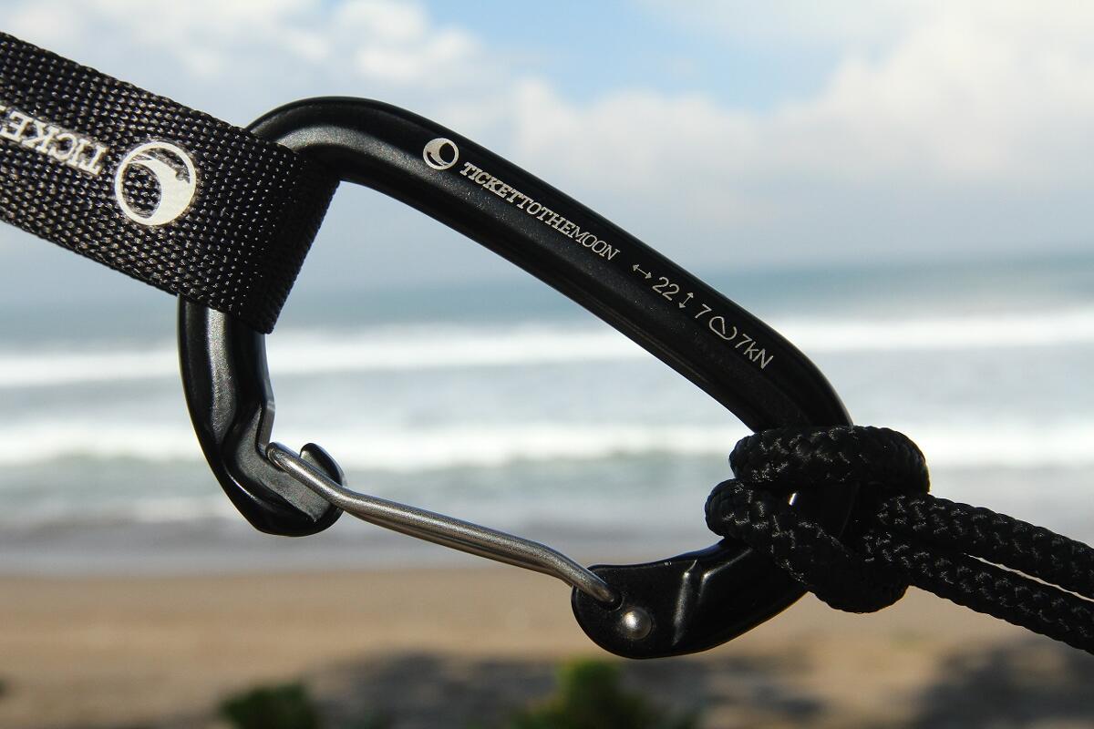 Hengekøykarabiner aluminium 22kN bakside