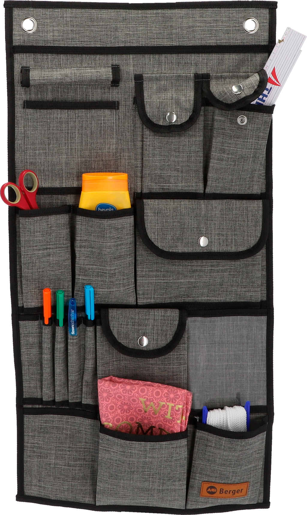 Hengelomme Milo Vario svart 38 x 75 cm polyester forfra