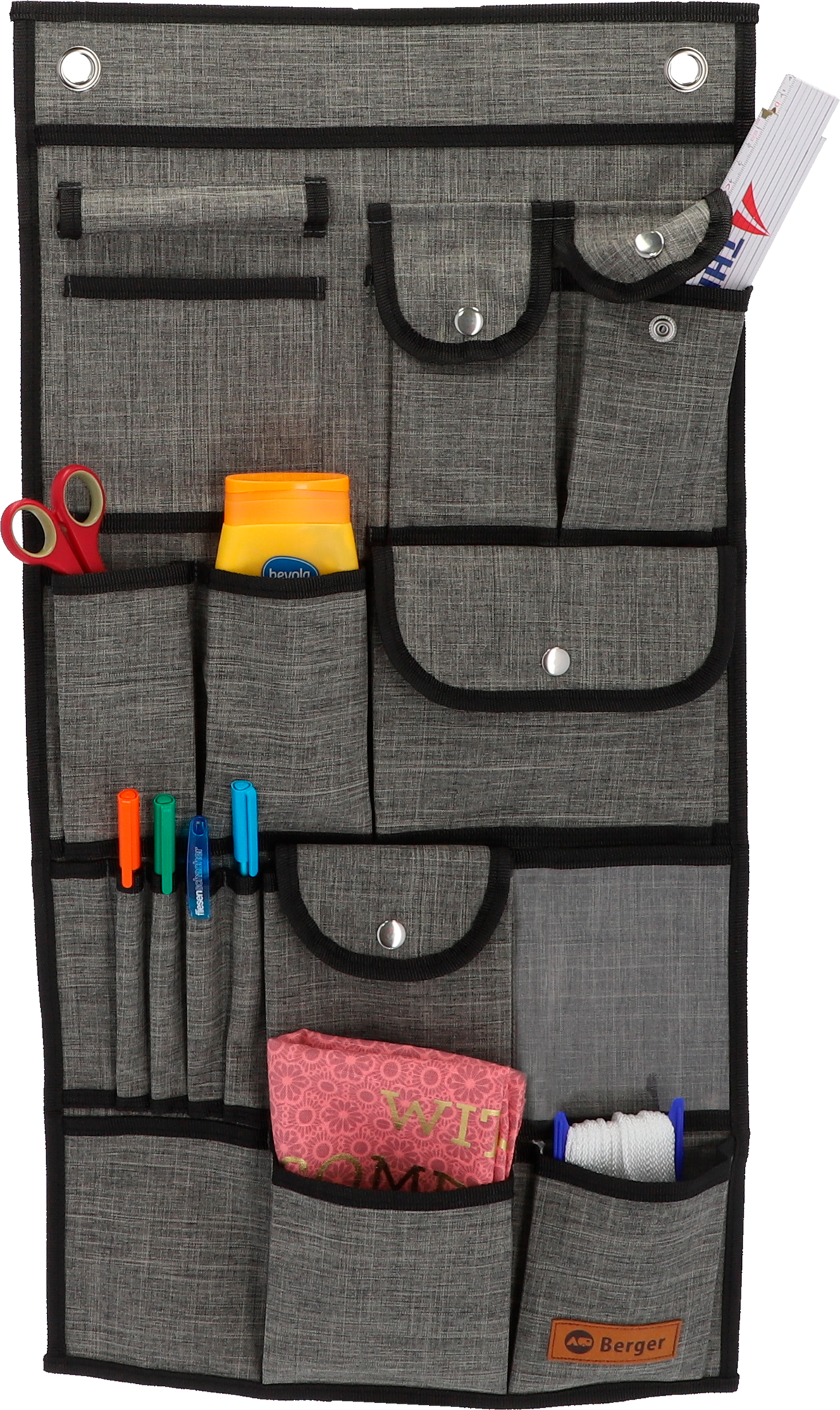 Hengelomme Milo Vario svart 38 x 75 cm polyester forfra