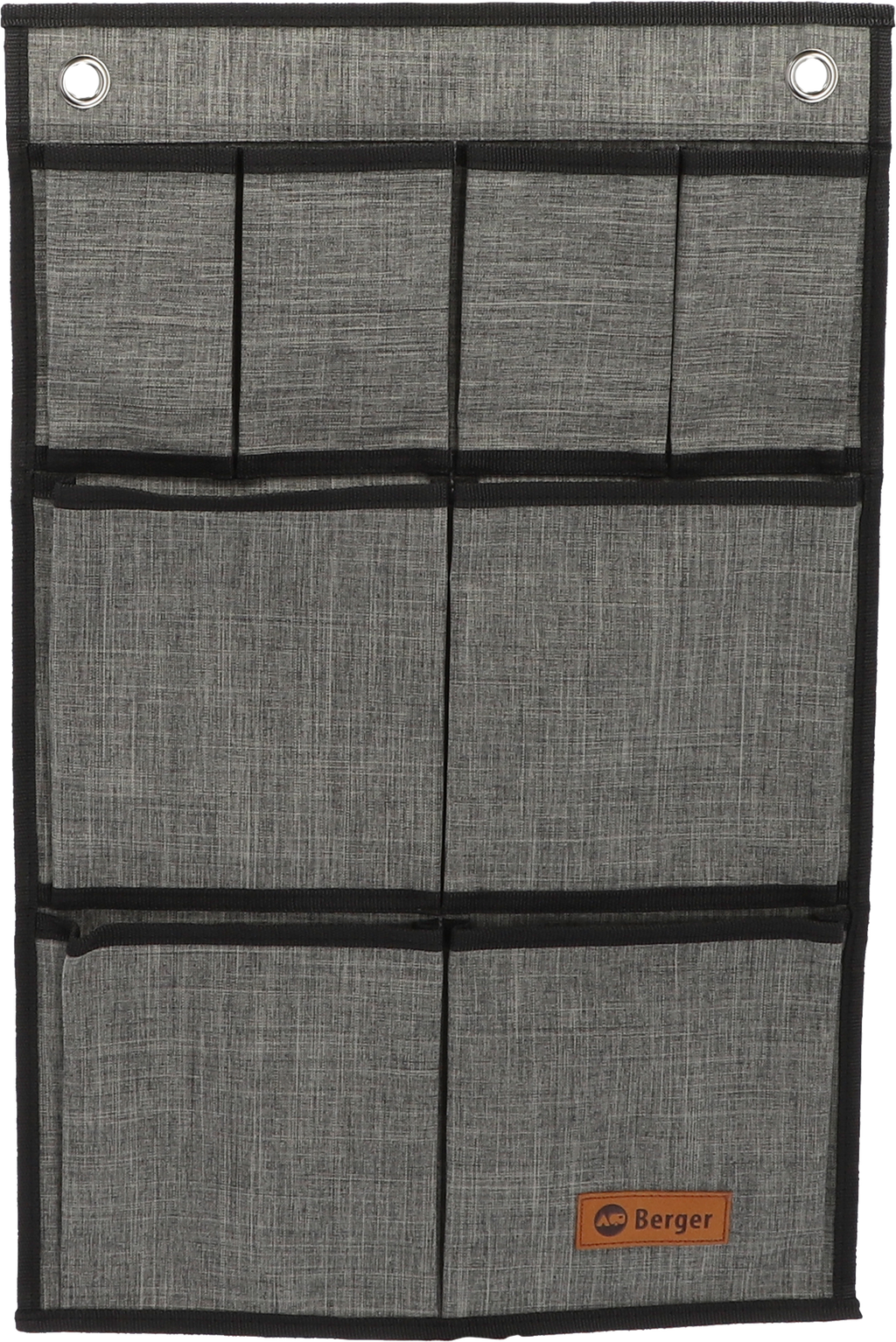 Hengeoppbevaring Milo Multi 38 x 58,5 cm 8 lommer polyester svart forfra