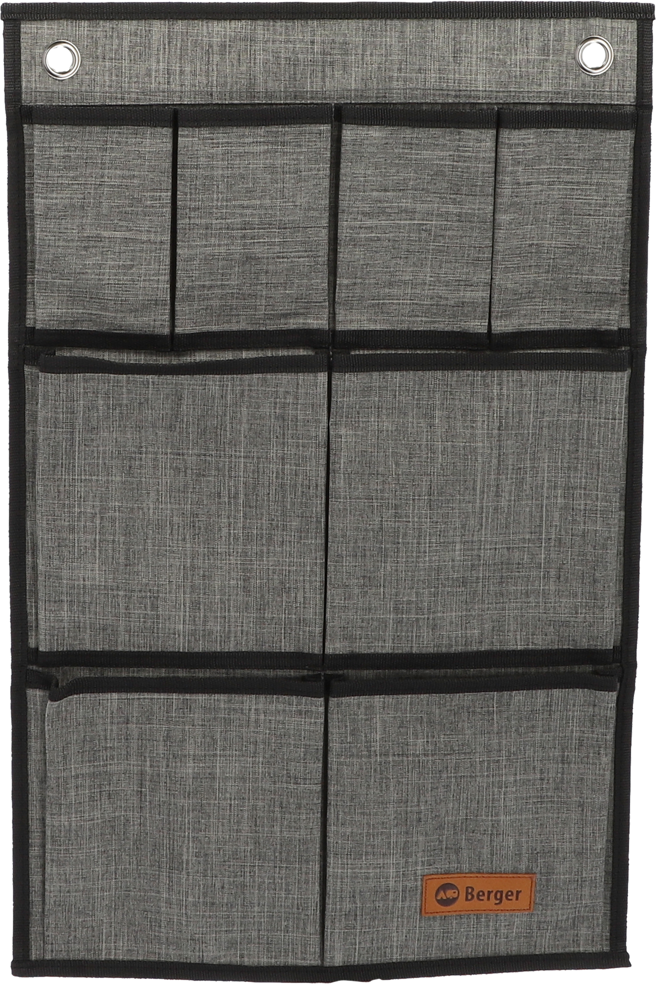 Hengeoppbevaring Milo Multi 38 x 58,5 cm 8 lommer polyester svart forfra