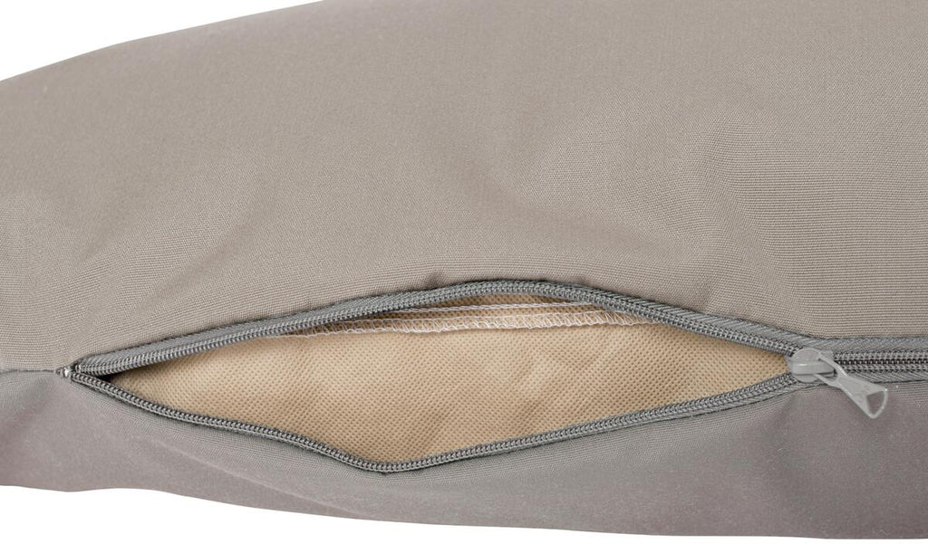 Detalj av stoff på Hengestol Swing Nest 140 cm pute taupe