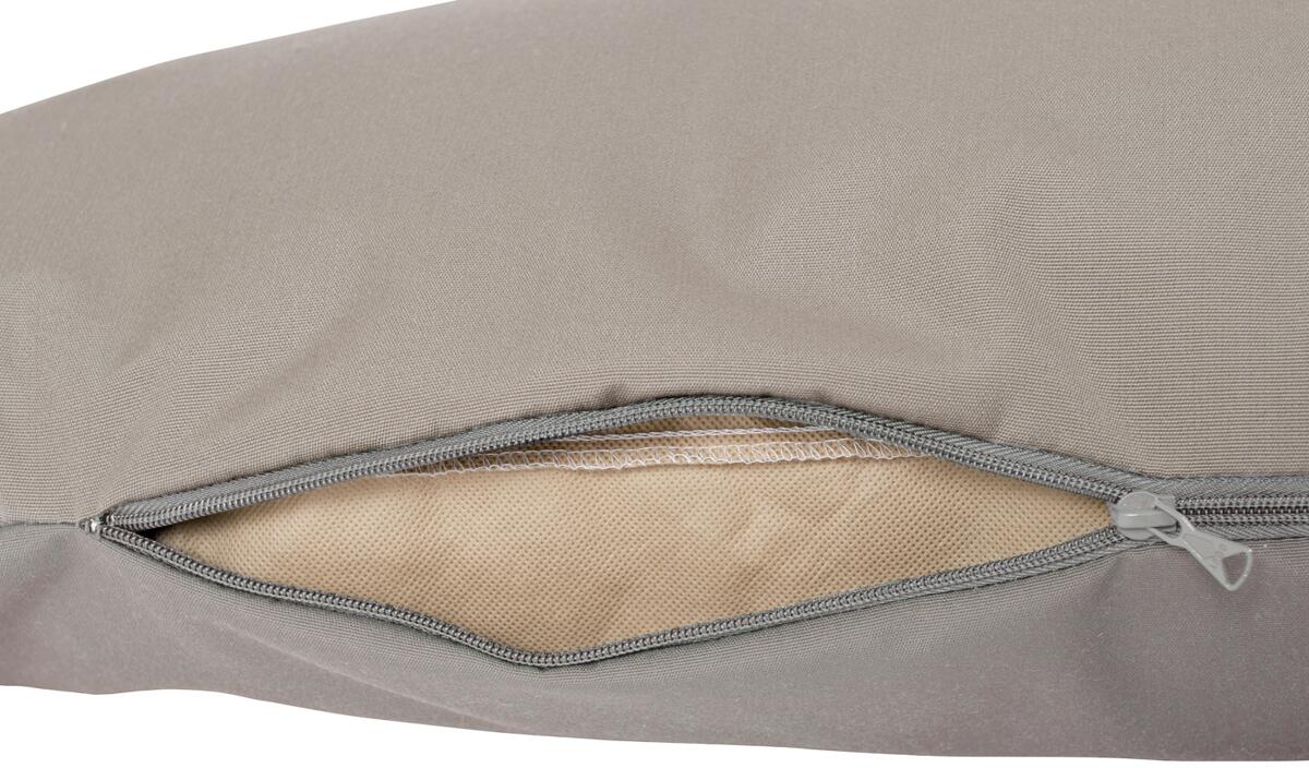 Detalj av stoff på Hengestol Swing Nest 140 cm pute taupe