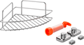 Hjørnehylle VacuumFix uten boring for bad og dusj Metaltex forfra