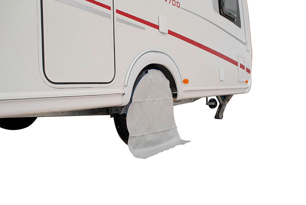 Hjulbeskyttelse Reflex polyetylen 63,5 x 18,5 cm - Hindermann forfra