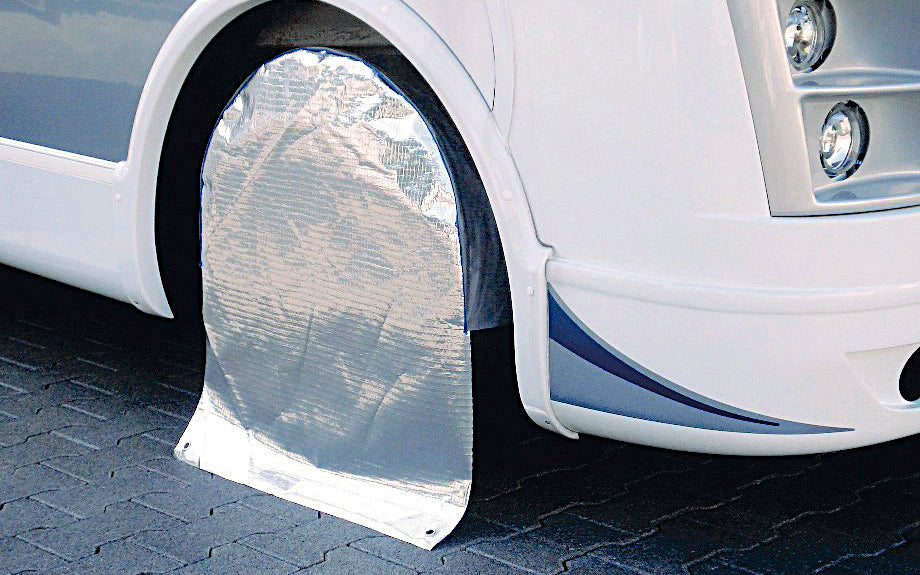 Hjulbeskyttelse Reflex polyetylen 63,5 x 18,5 cm - Hindermann bakside