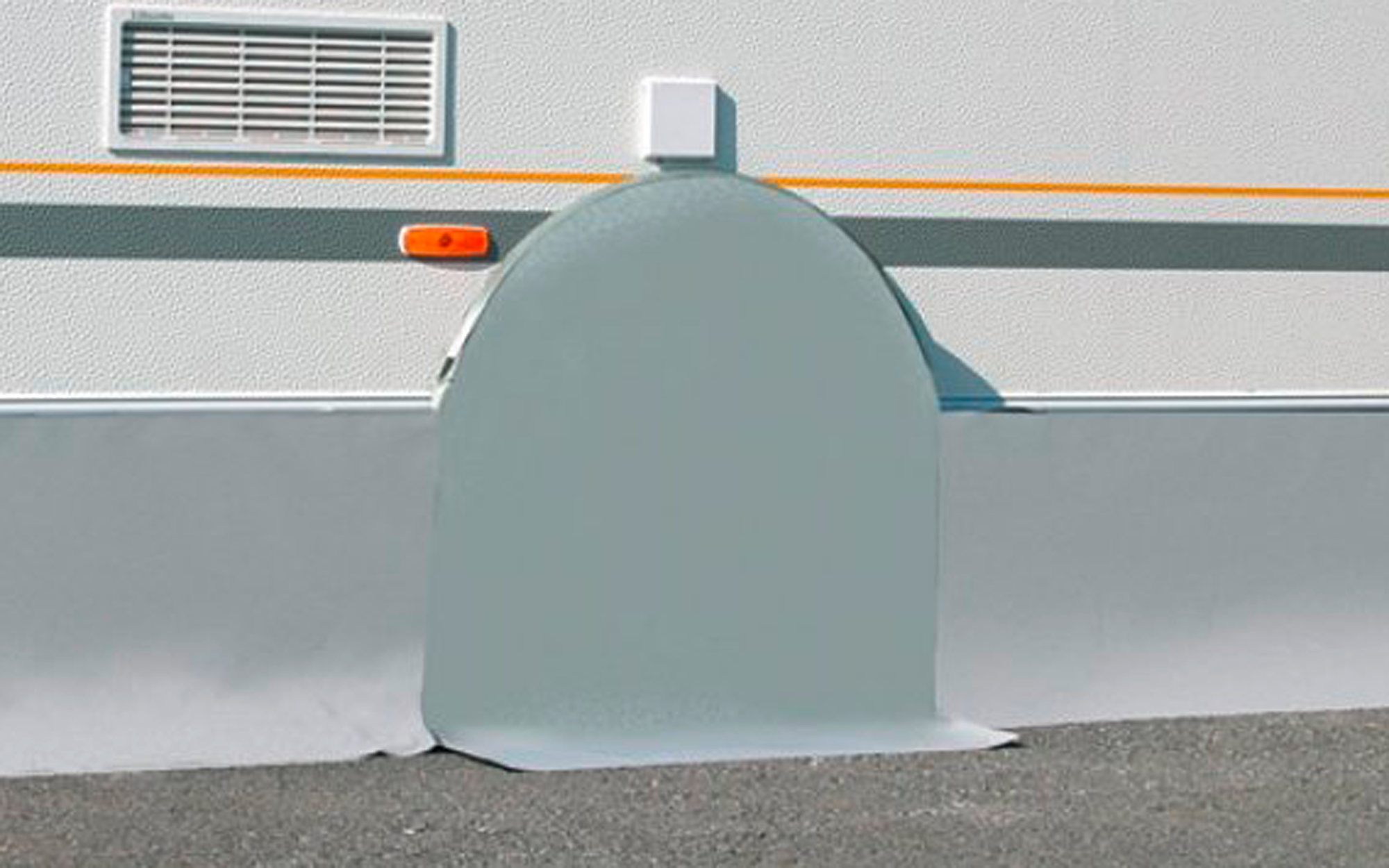 Hjulkassedeksel for Tabbert enkeltakslet campingvogn polyester forfra
