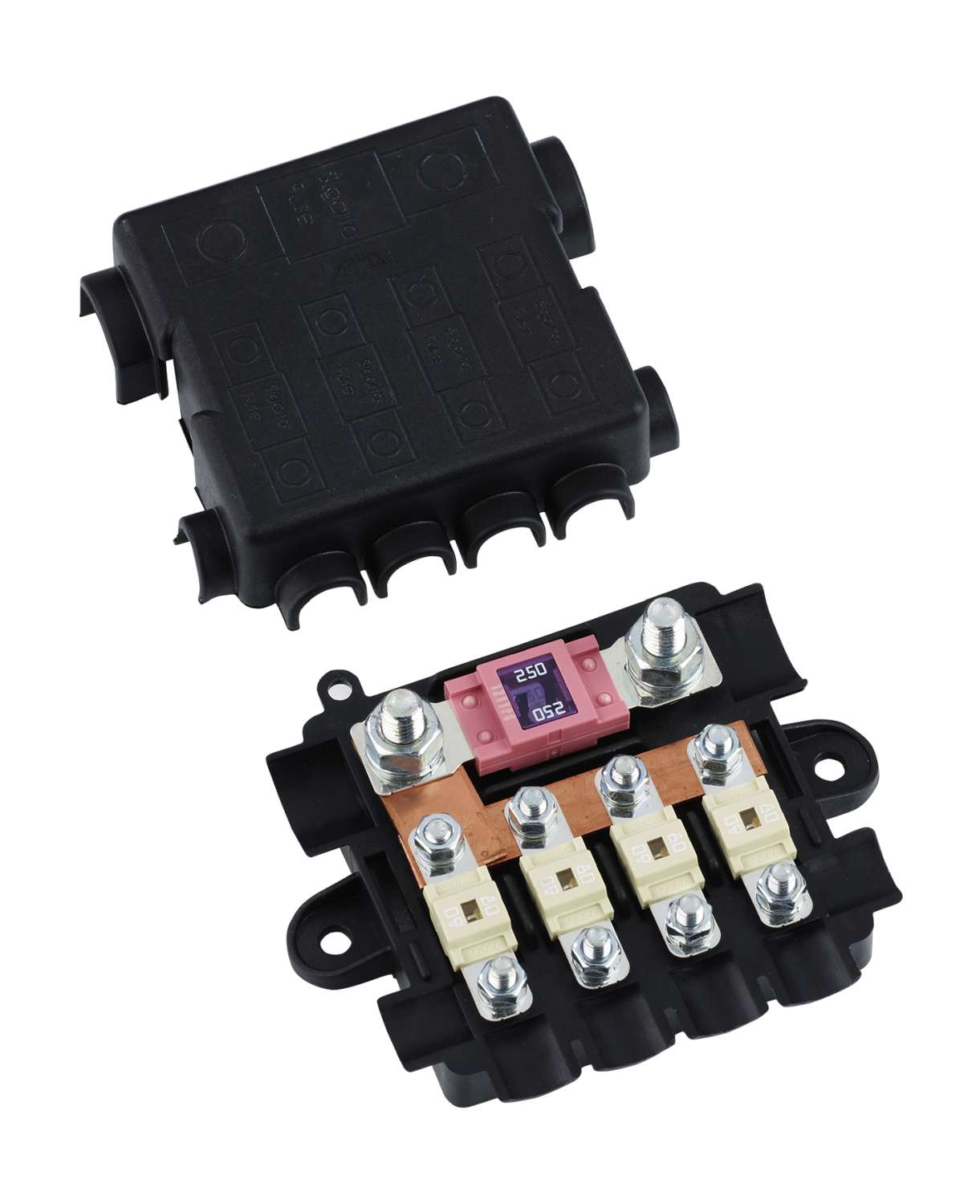 Høylast sikringsholder 5-veis med deksel 116x95x40 mm - Votronic for elektriske sikringer