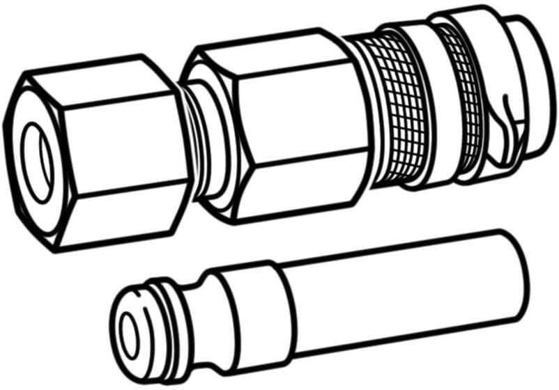 Hurtigkobling med beskyttelseshette messing 8 mm 5 bar - GOK bakside