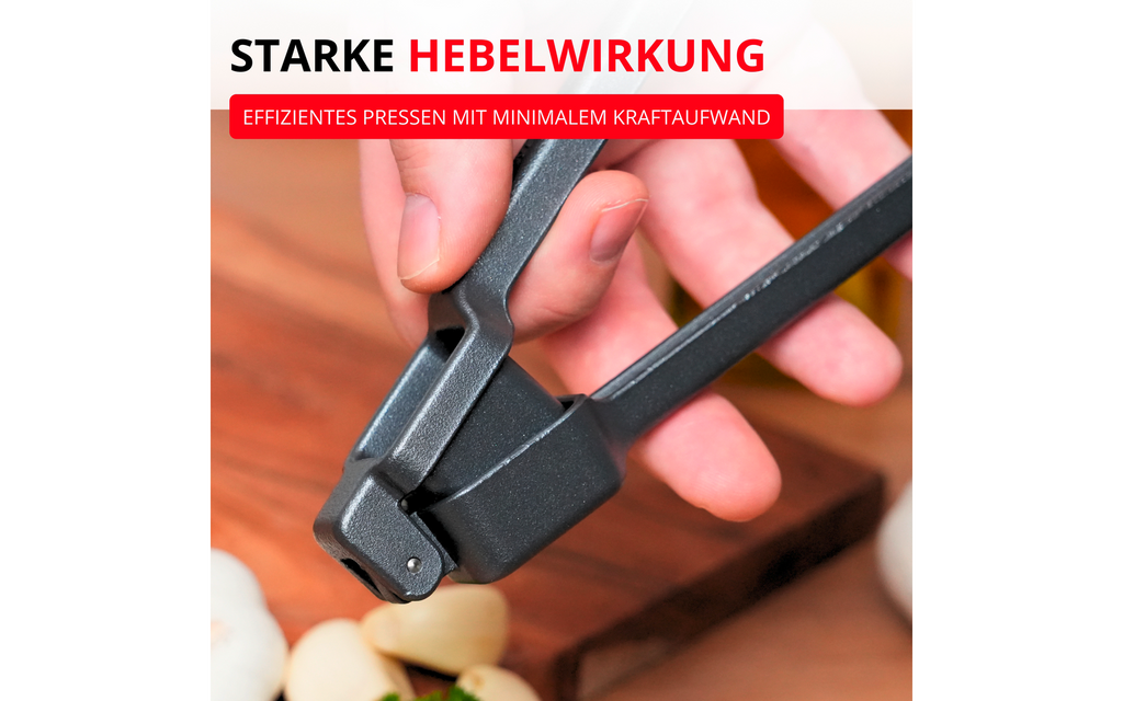 Hvitløkspresse Biopress Black Edition i aluminium - Westmark