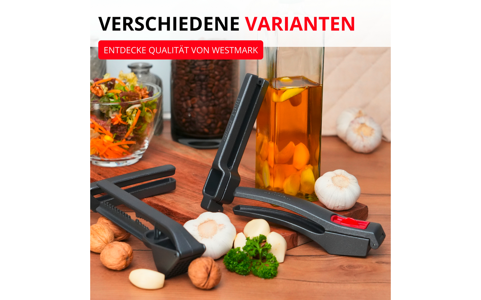 Hvitløkspresse Biopress Black Edition i aluminium - Westmark