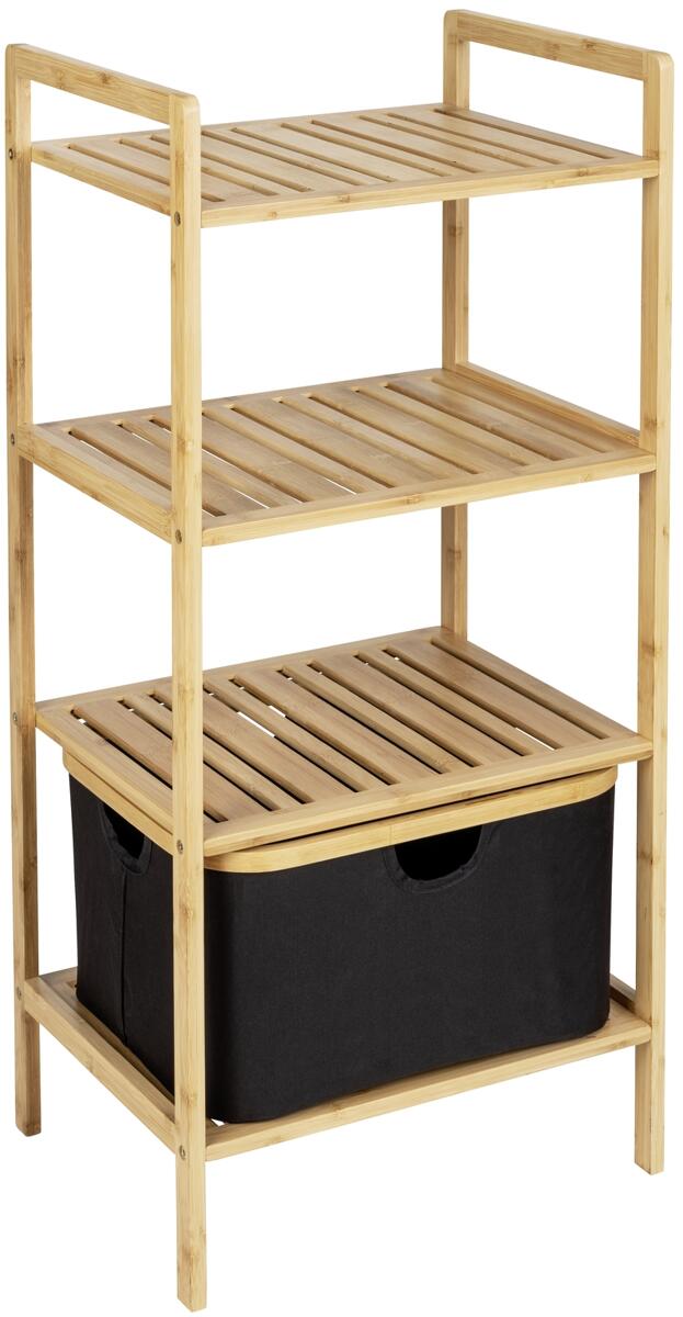 Hylle med 3 etasjer Ecori i bambus 44x33x93,5 cm - Wenko forfra
