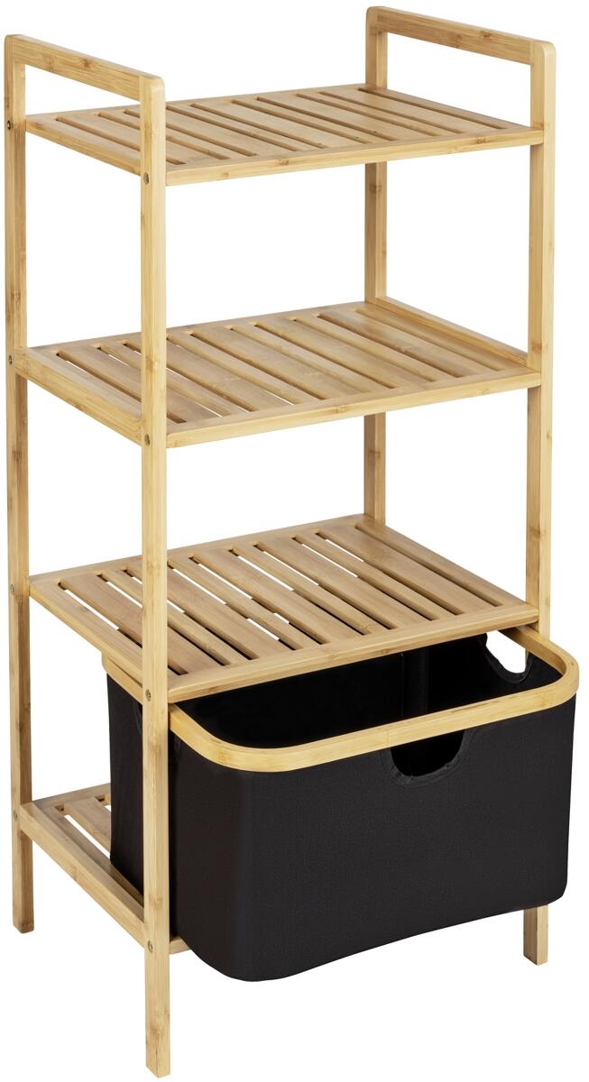 Nærbilde av kurv på Hylle med 3 etasjer Ecori i bambus 44x33x93,5 cm - Wenko