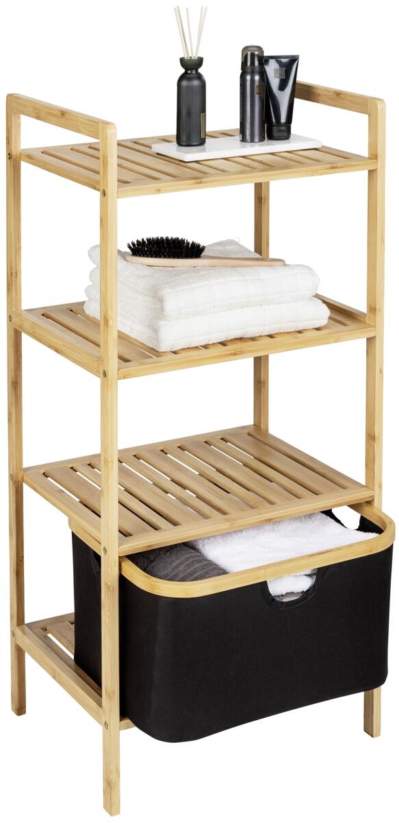 Detalj av bambusramme på Hylle med 3 etasjer Ecori i bambus 44x33x93,5 cm - Wenko