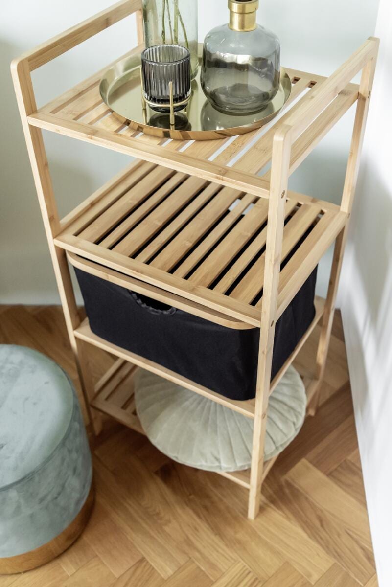 Sideprofil av Hylle med 3 etasjer Ecori i bambus 44x33x93,5 cm - Wenko