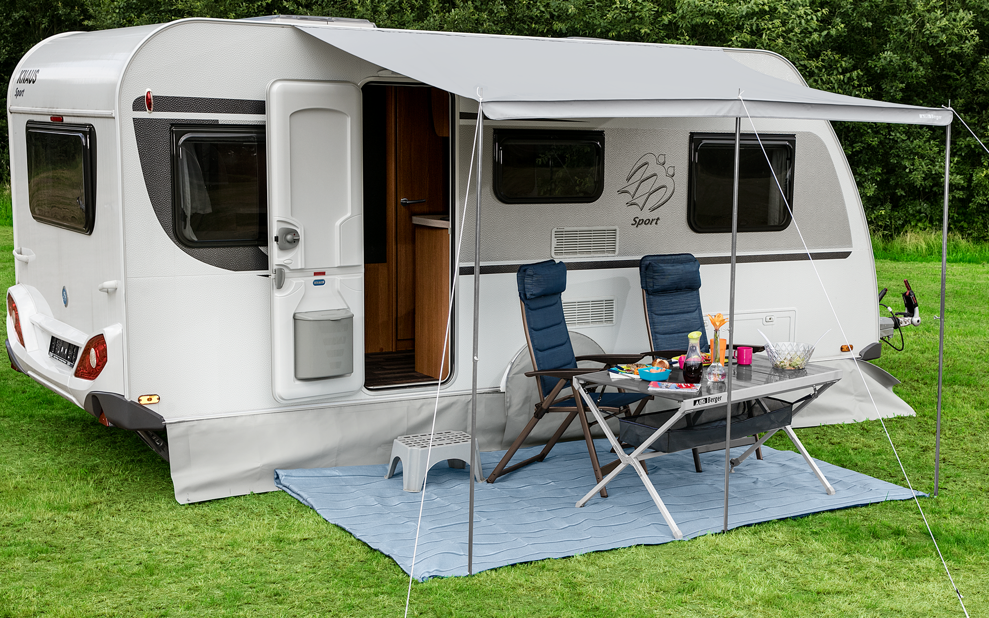 Ideal II solseil for campingvogn 340x240 cm forfra