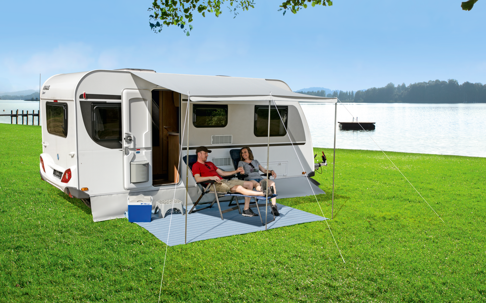 Bakside av Ideal II solseil for campingvogn 340x240 cm