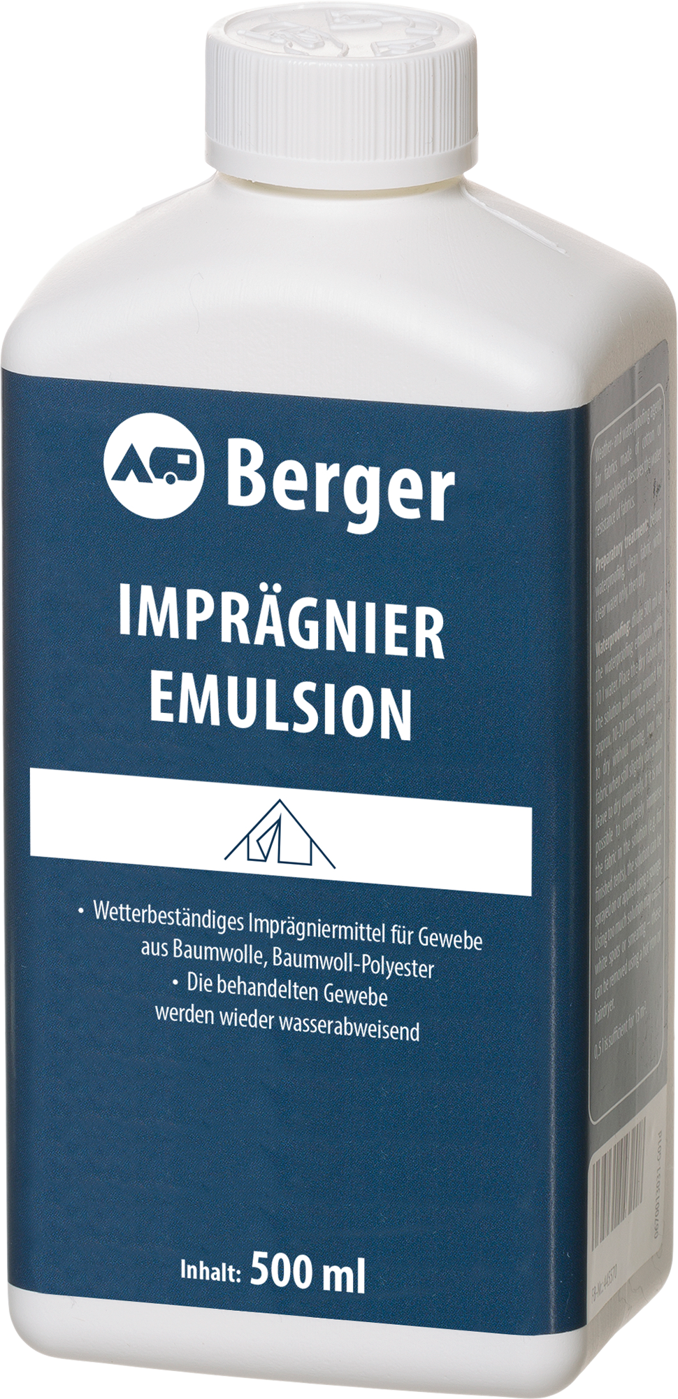 Impregneringsemulsjon for bomull og bomull-polyester telt 0,5 l forfra