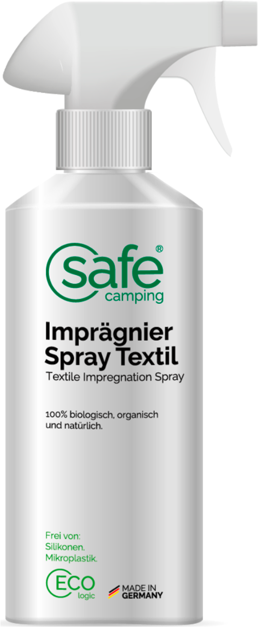 Impregneringsspray for tekstil med lotuseffekt 500 ml - SAFE CAMPING forfra