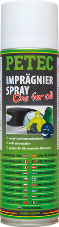 Impregneringsspray for tekstil og lær 500 ml - Petec sett forfra