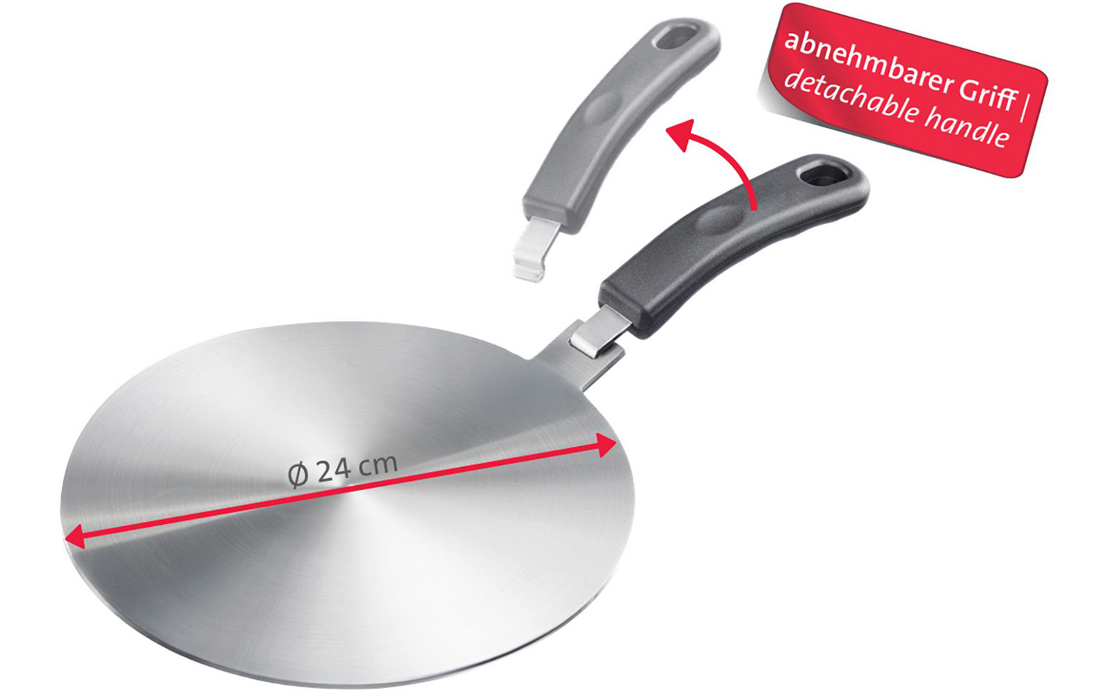 Induksjonsadapterplate i rustfritt stål Ø24 cm Westmark bakside