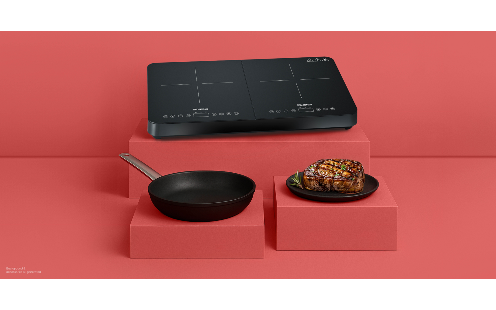 Induksjonskokeplate dobbel 3400 W DK 1027 Ø 22 cm - Severin detalj av touch-display