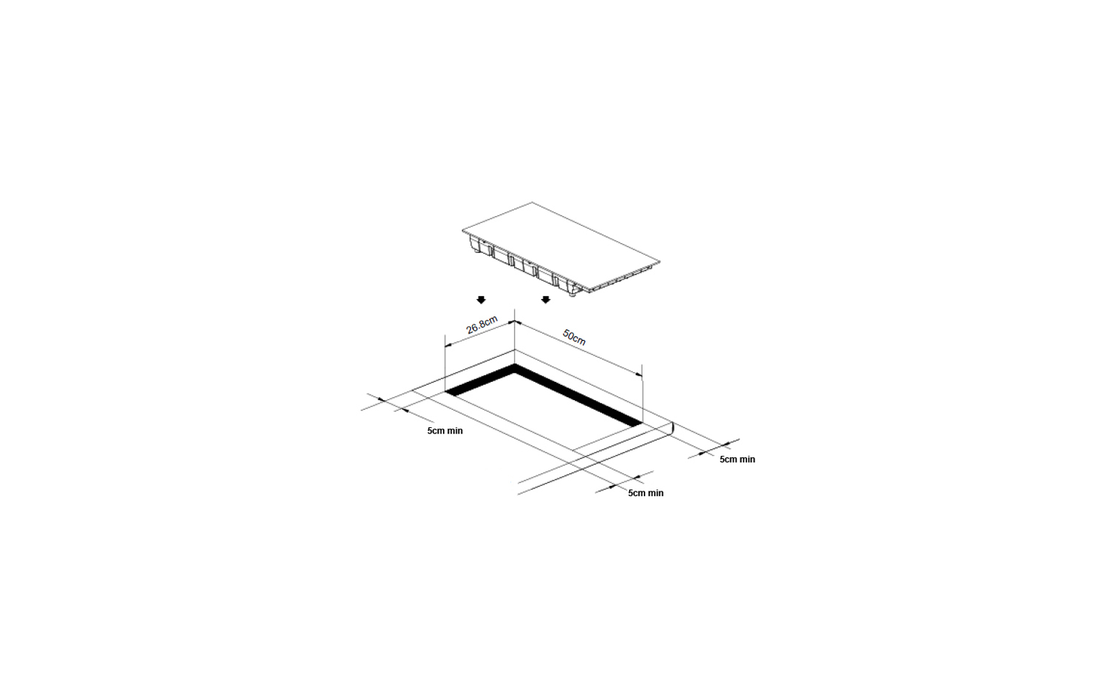 Montert Induksjonskoketopp dobbel Master E2 3500 W Schott Ceran® Caso på kjøkkenbenk