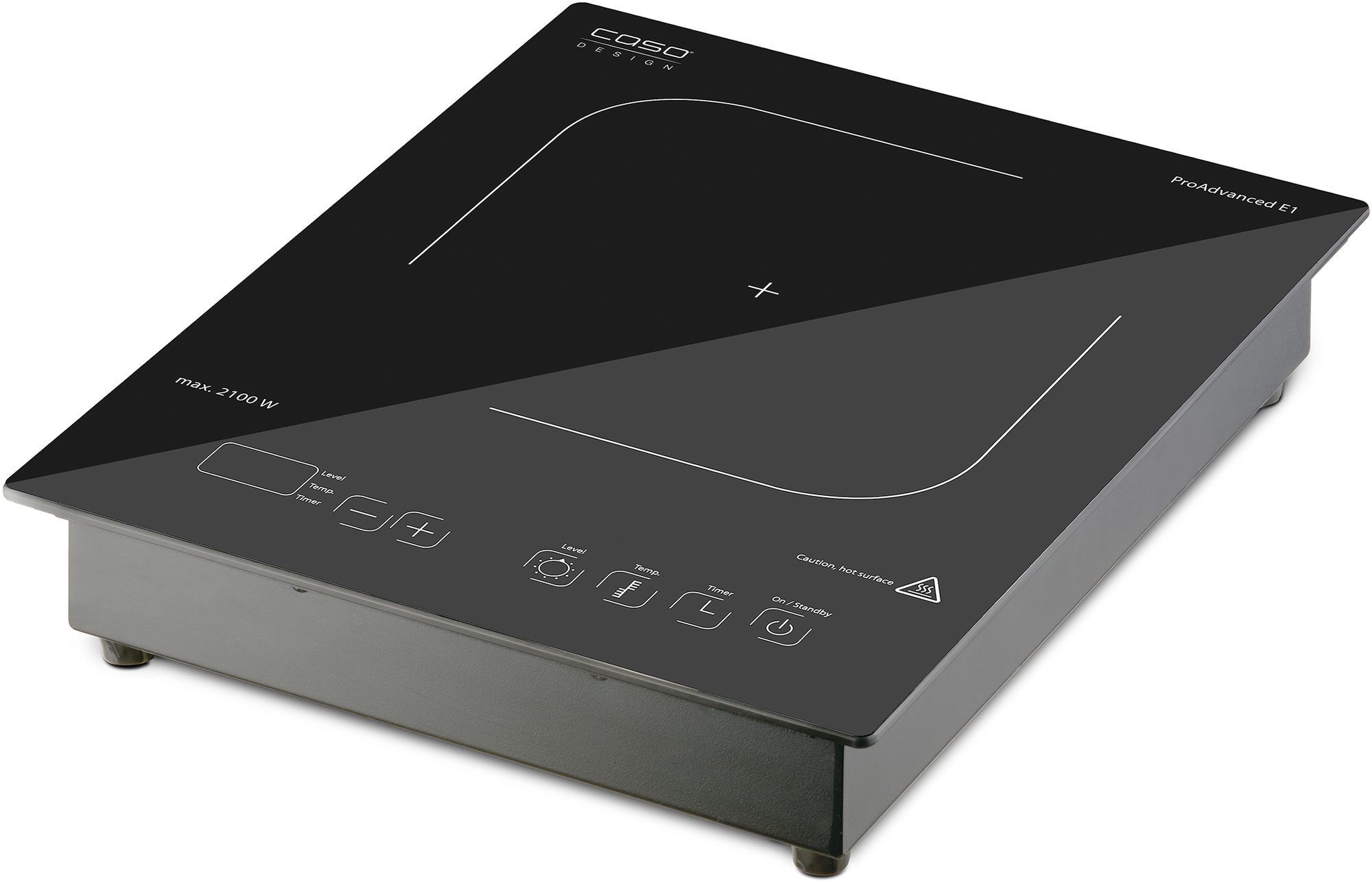 Induksjonskoketopp ProAdvanced E1 enkel 2100W innbygging - CASO forfra