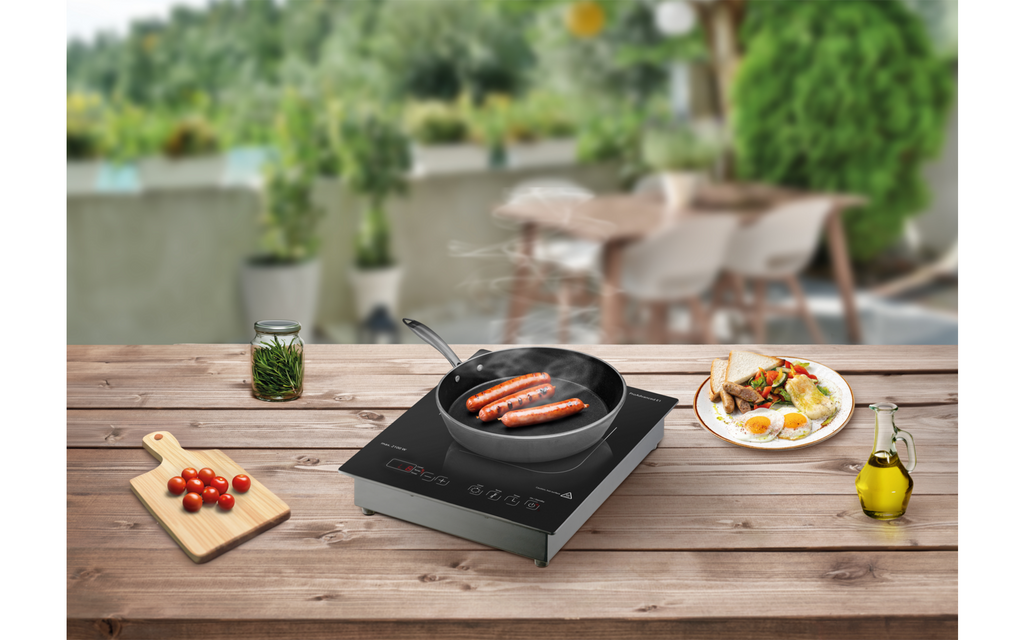Induksjonskoketopp ProAdvanced E1 enkel 2100W innbygging - CASO sensor-touch betjening