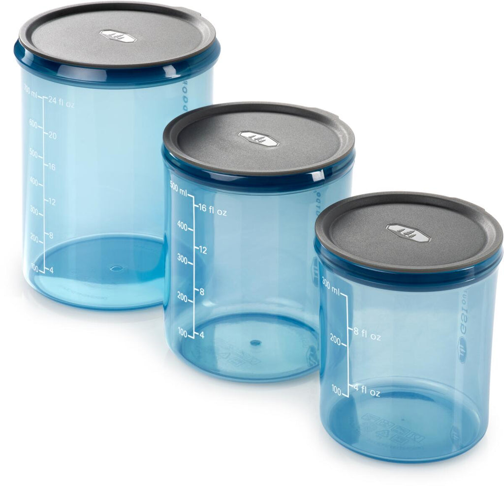 Infinity oppbevaringsbokser 3-pk 300-700ml blå 250g forfra