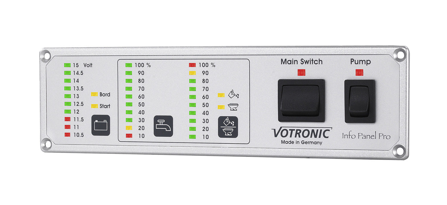 Info Panel Pro LCD kontrollpanel 12 V for bobil - Votronic front