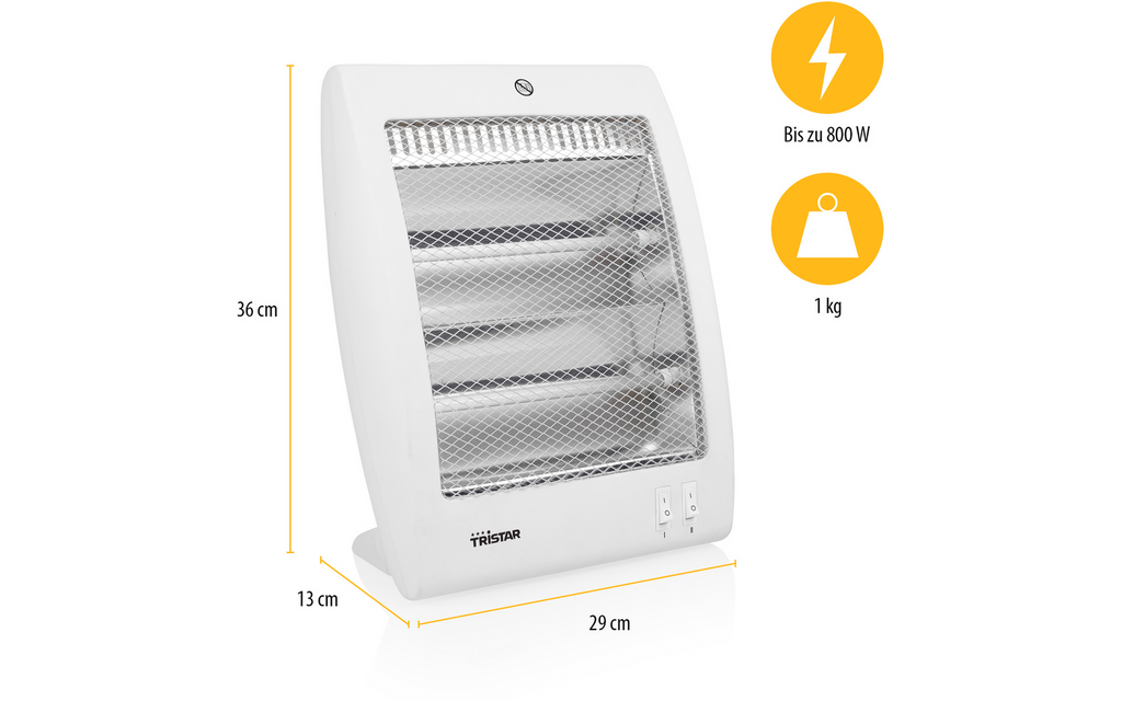 Infrarød varmeovn 800 W med 2 trinn KA-5127 - Tristar