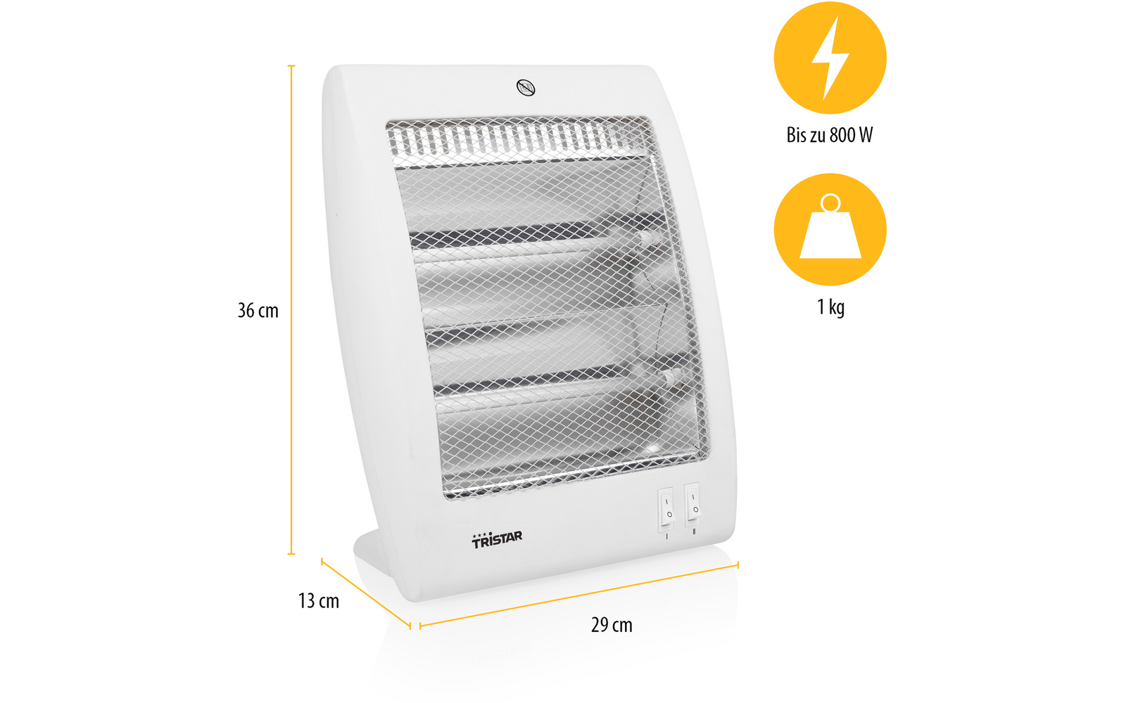 Infrarød varmeovn 800 W med 2 trinn KA-5127 - Tristar