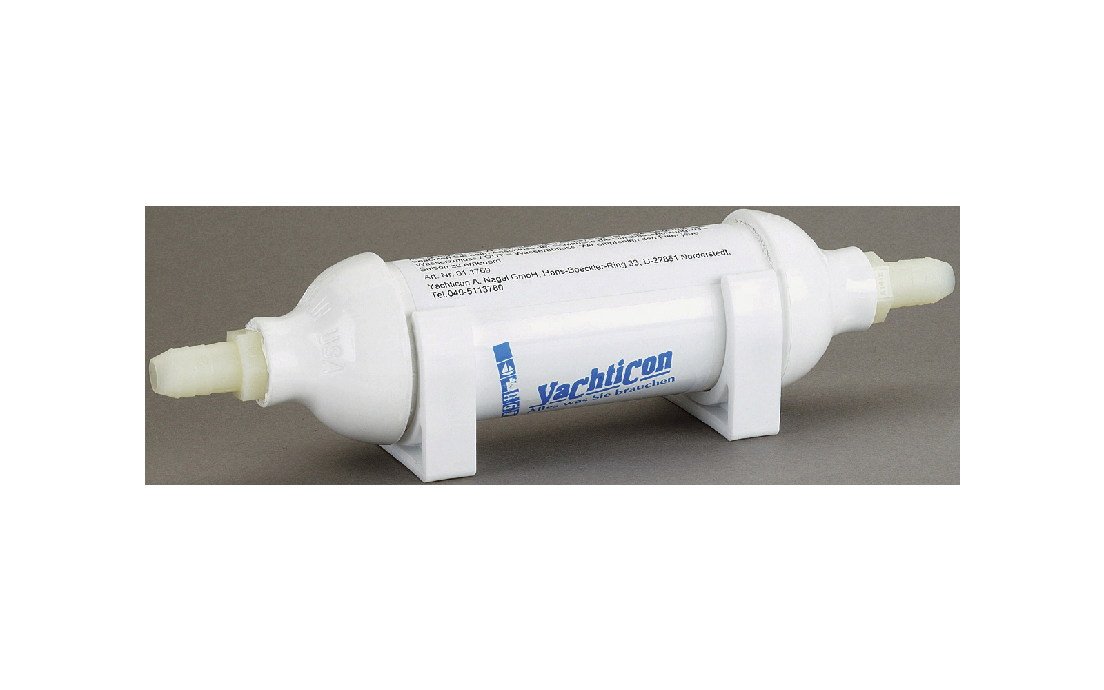 Inline vannfilter med aktivkull, 10 mm tilkobling, 3000 l montert i vannsystem
